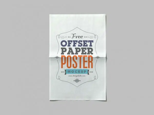 4 Offset Paper Poster Mockup