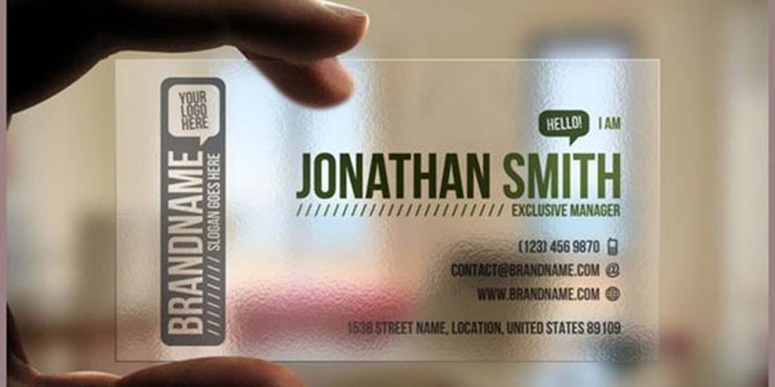 7 Clear business card
