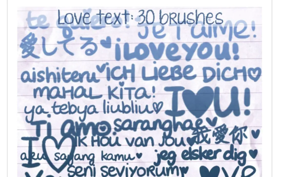 Love Text Brushes - Free Photoshop Brushes at Brusheezy!