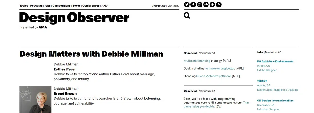 Topic Design Matters with Debbie Millman Design Observer