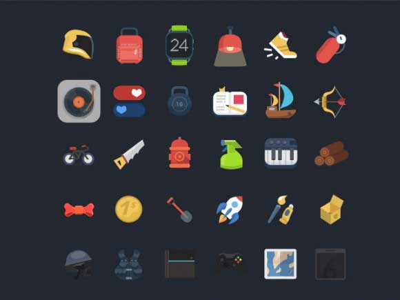 1 Free PSD colourful icons