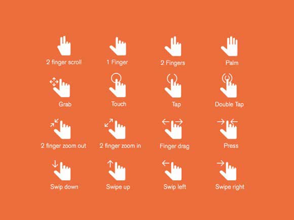 7-16 hand gestures icons