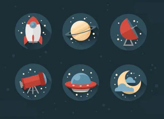 how to create stylish flat space icons
