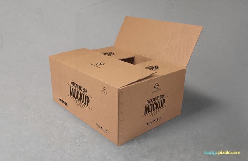 free cardboard box mockup