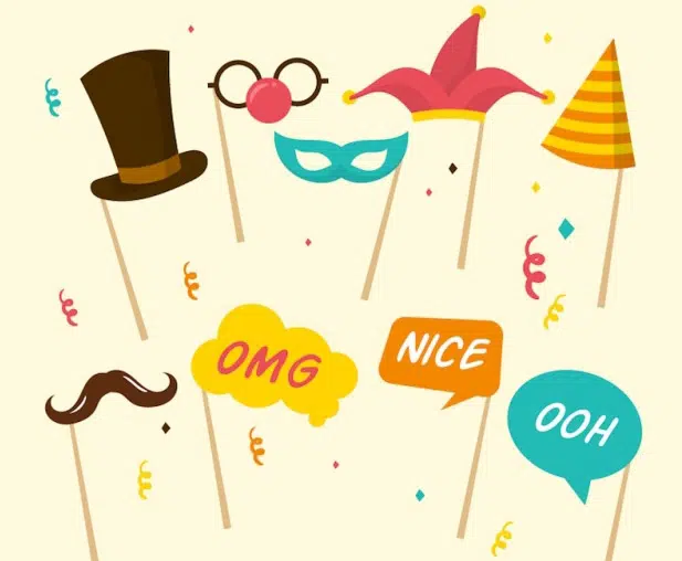Collection of party elements for photo booth Vector _ Free Download