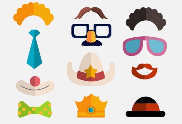 Funny objects for photo booth Vector _ Free Download