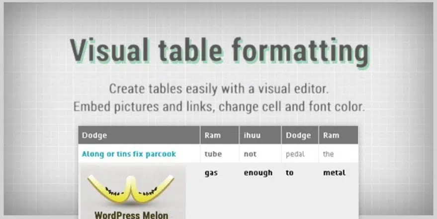 Visual Table Formatting by georgeiron _ CodeCanyon