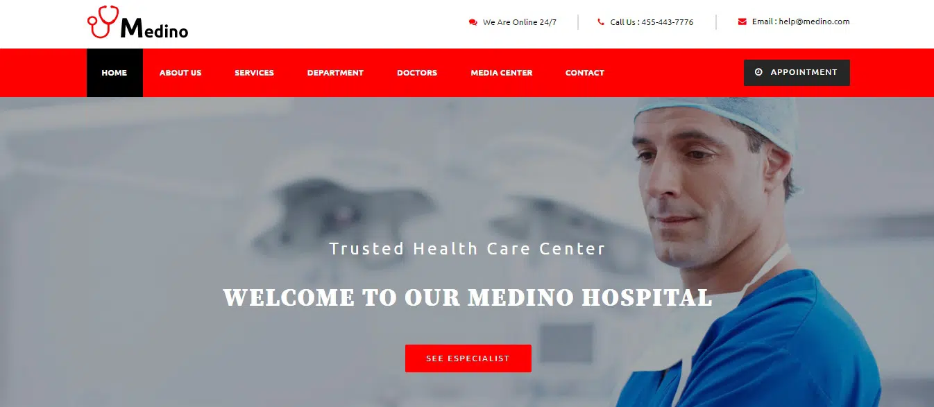 MEDINO Medical & Health Muse Template Preview ThemeForest