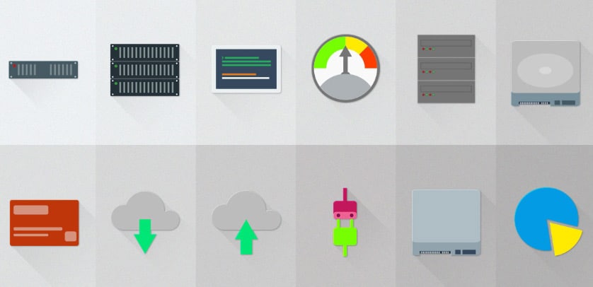 Free Set of Server - Hosting Material Design Icons