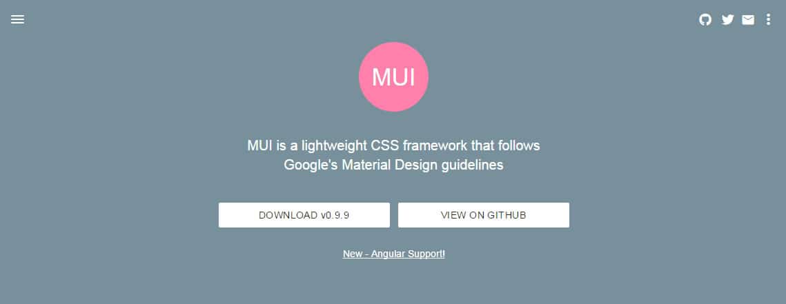 MUI - Material Design CSS Framework