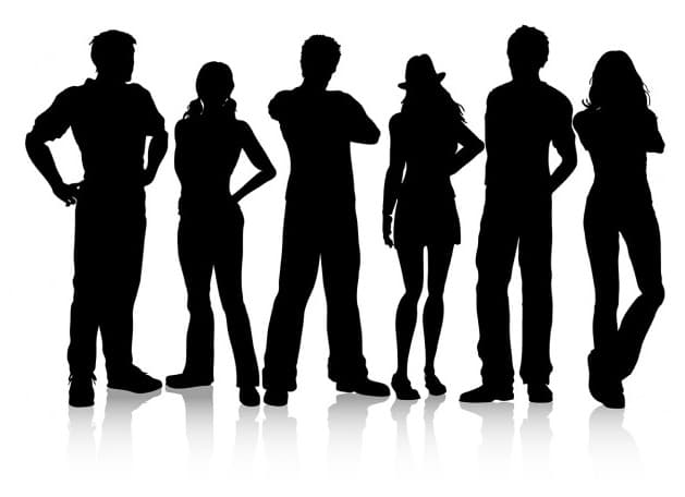 Silhouettes-of-casual-dressed-people-Vector-_-Free-Download