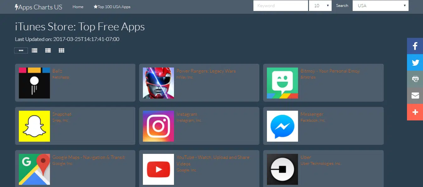 Apps Charts iTunes Search Engine 