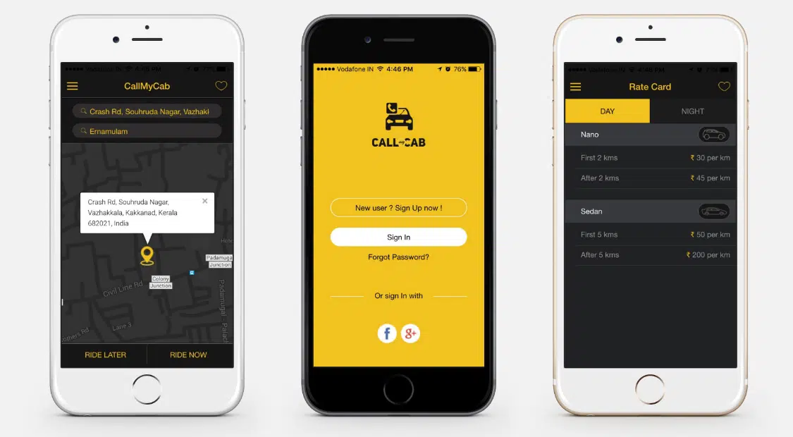 Online Taxi Booking App web app templates 