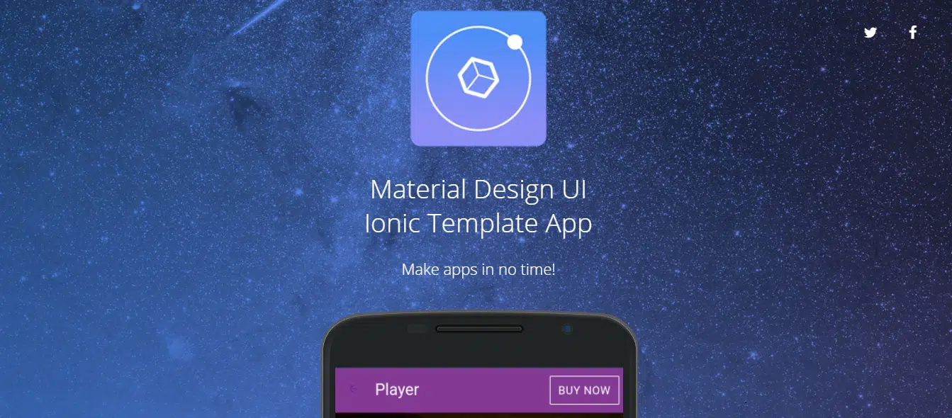 Material Design UI Ionic Template App