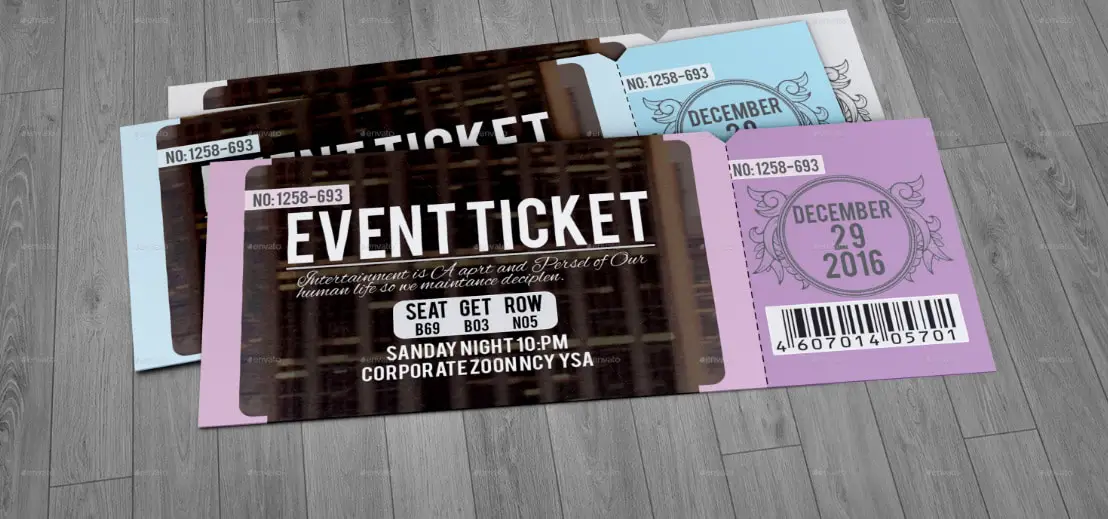 Event ticket design