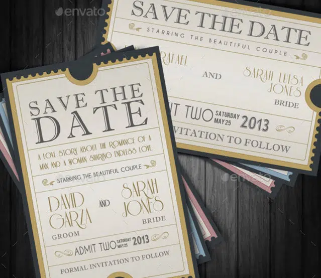 Save The Date Admission Ticket template