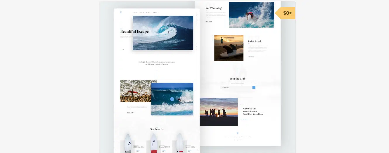 Surfing Photoshop Website Template