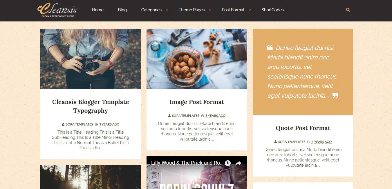 Cleansis Grid Blogger Templates