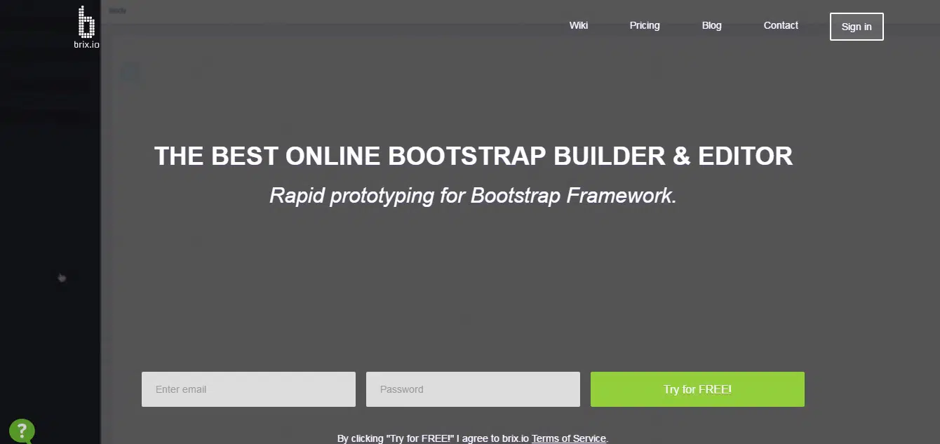 Bootstrap Builder Brix.io