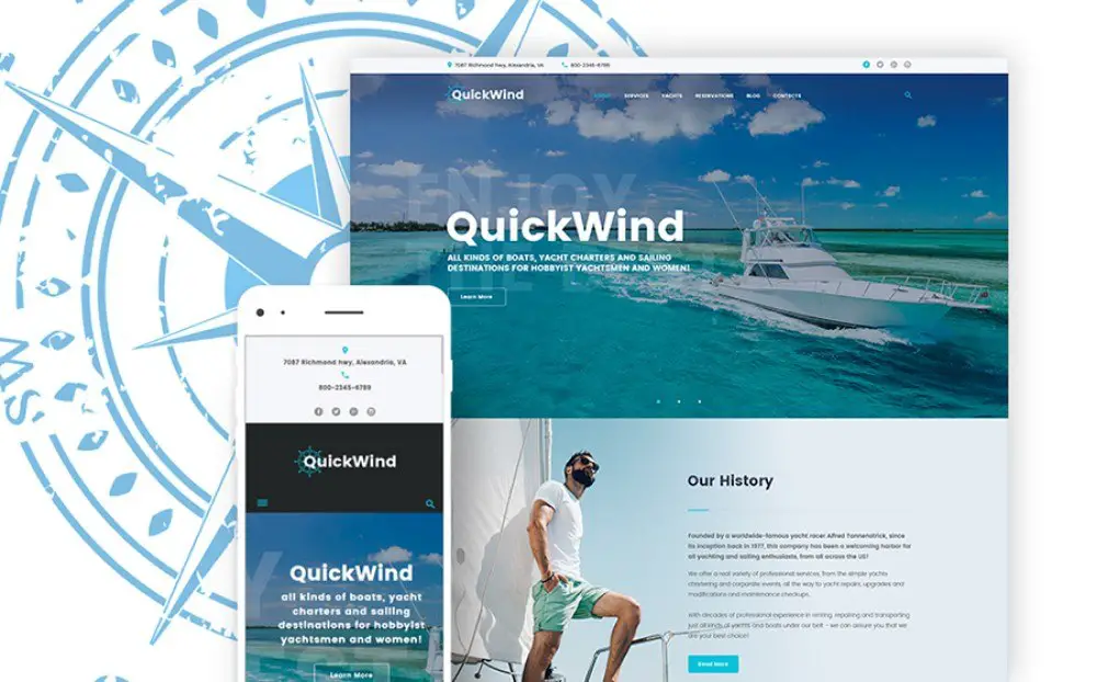 17-WordPress Theme for Yachting & Voyage Charters