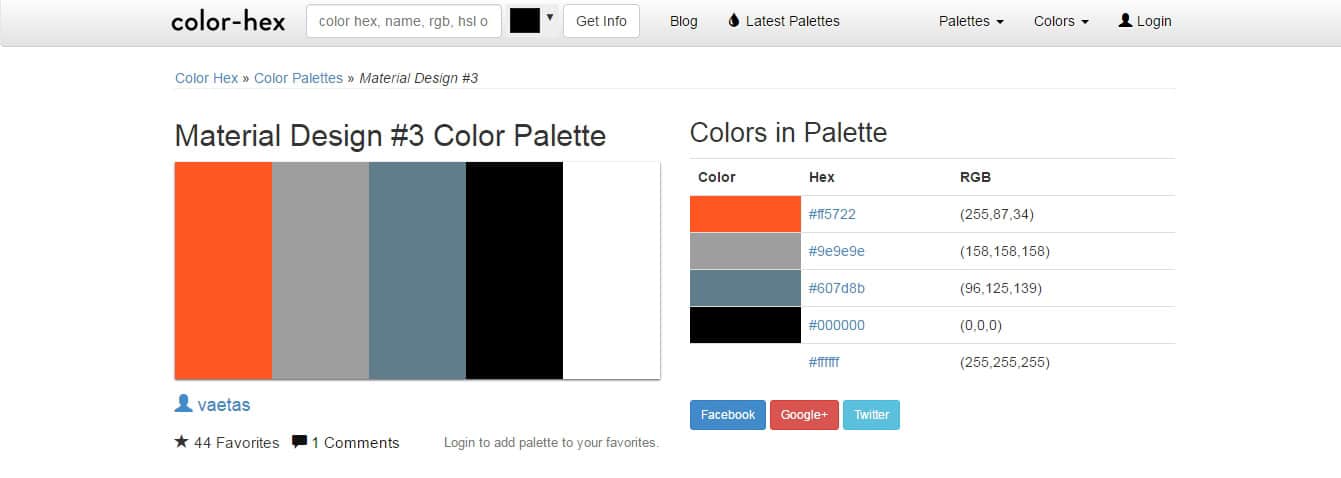 Material Design #3 Color Palette - Color Hex