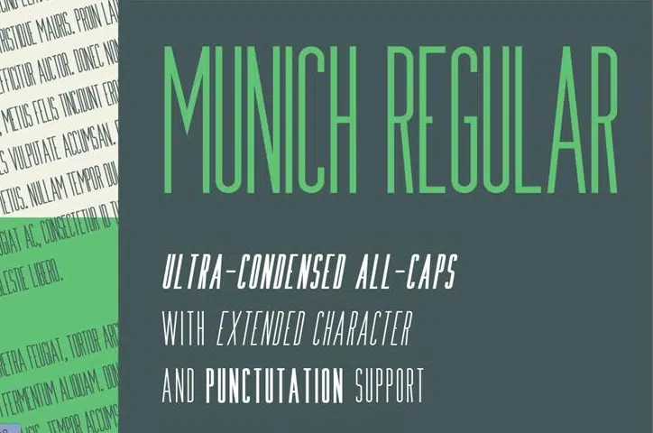 Munich free condensed Font