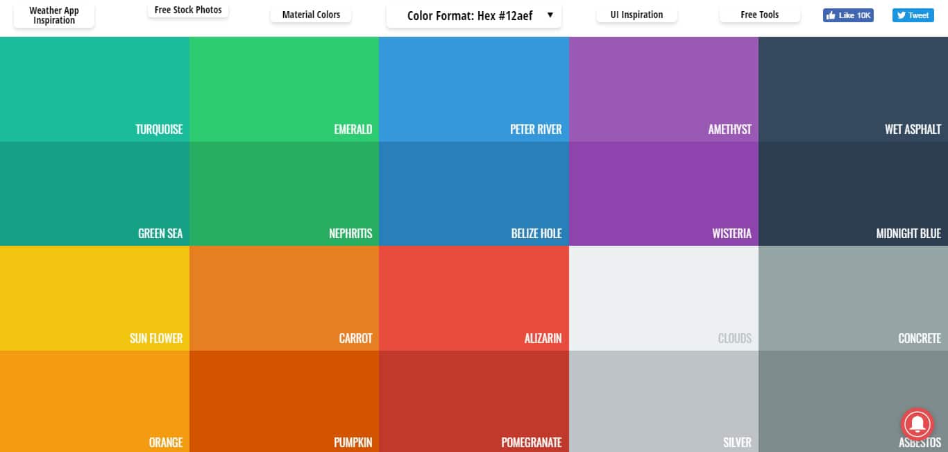 Flat UI Colors - Color Pallette from Flat UI Theme