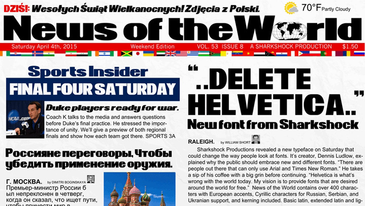 News of the World Font by sharkshock Wide Fonts