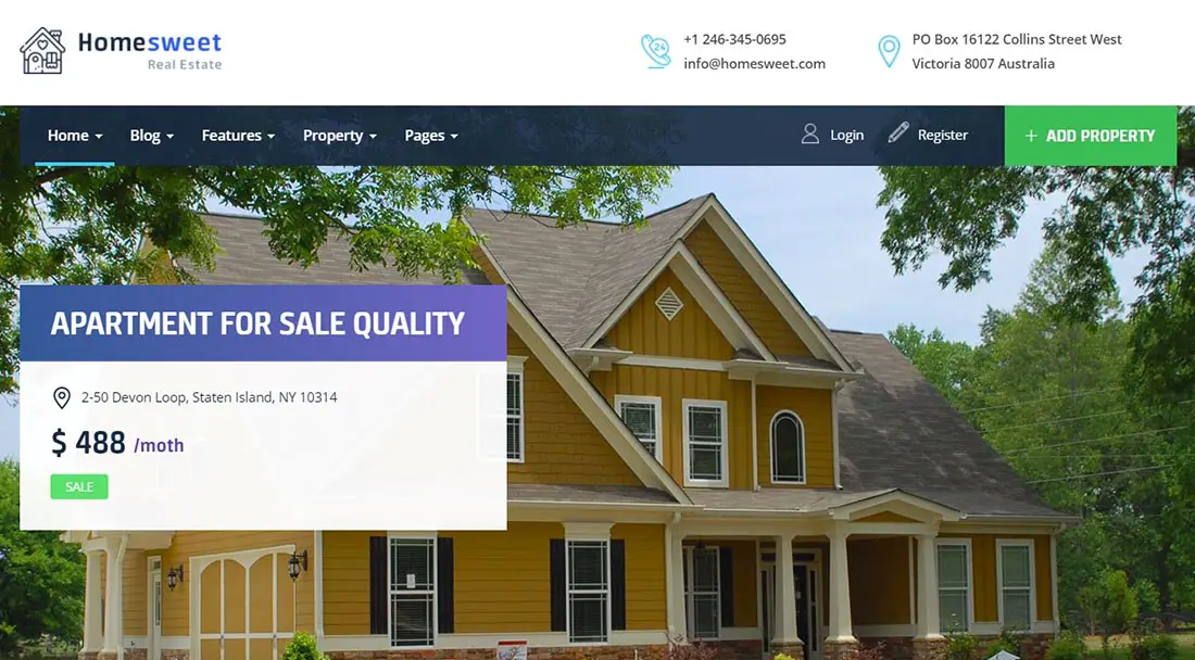 HomeSweet - Real Estate WordPress Theme 