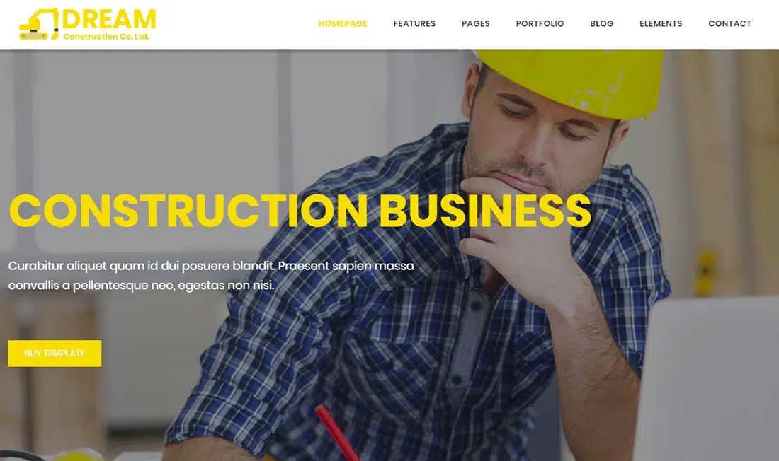 Construction Bootstrap Website Template Real Estate Website Template