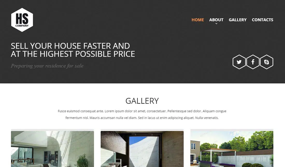 Demo for Home Staging Responsive Website Template