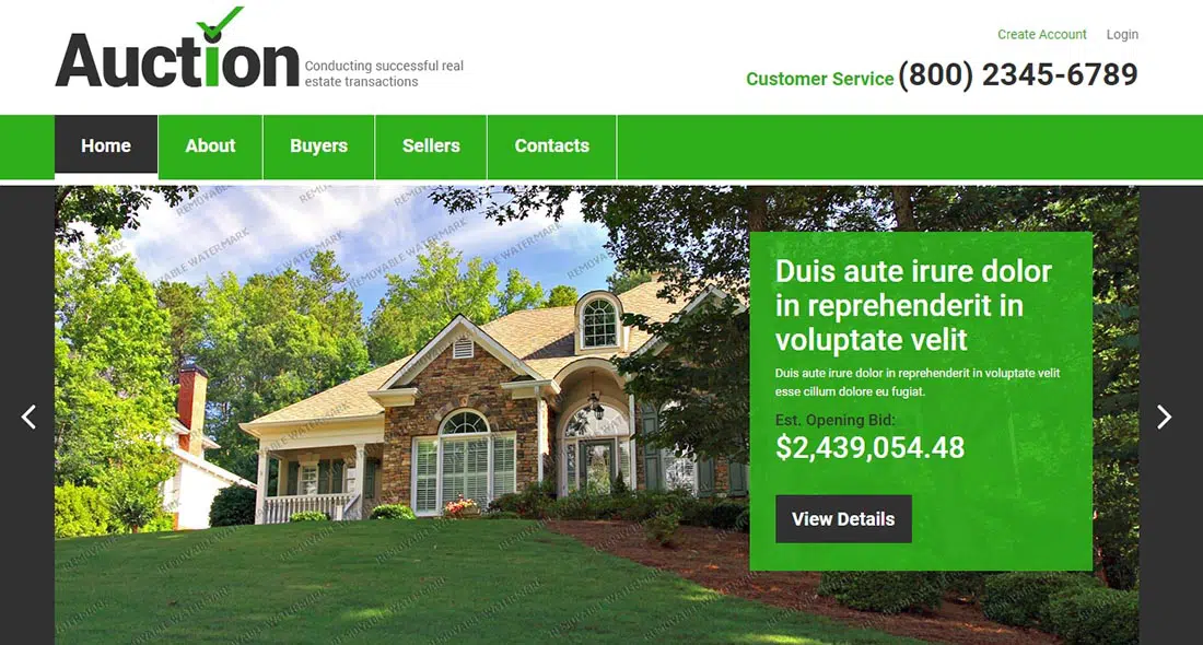 Live preview for Real Estate Agency Responsive Website Template
