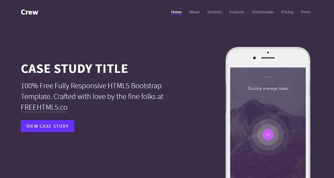 Crew Free HTML5 Bootstrap Template - FreeHTML5 Simple Website Template