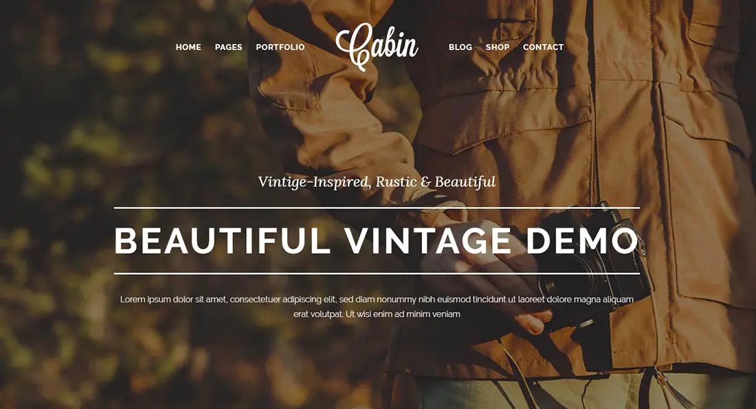 Cabin _ A Beautiful Vintage WordPress Theme