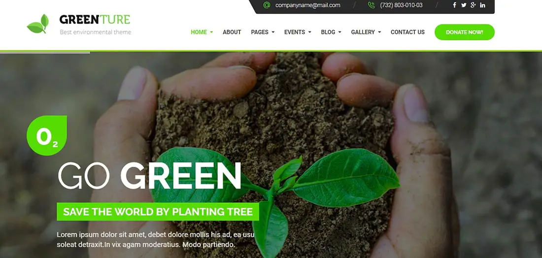 Greenture Non Profit Website Template