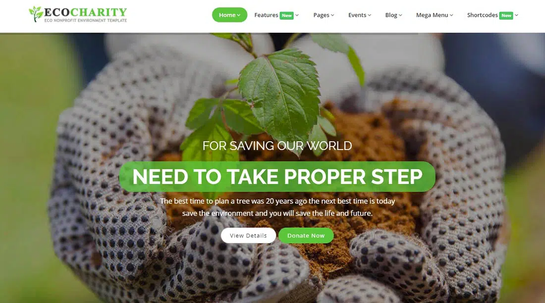 Ecocharity Non Profit Website Template