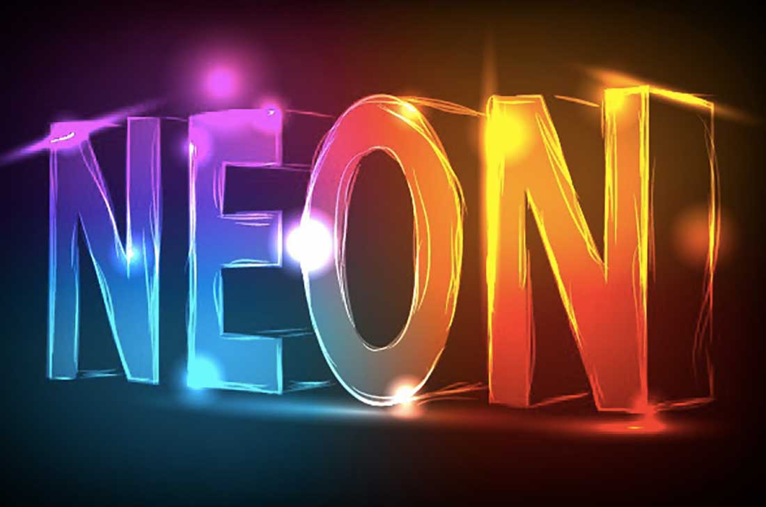2 Neon 3D Text Effects