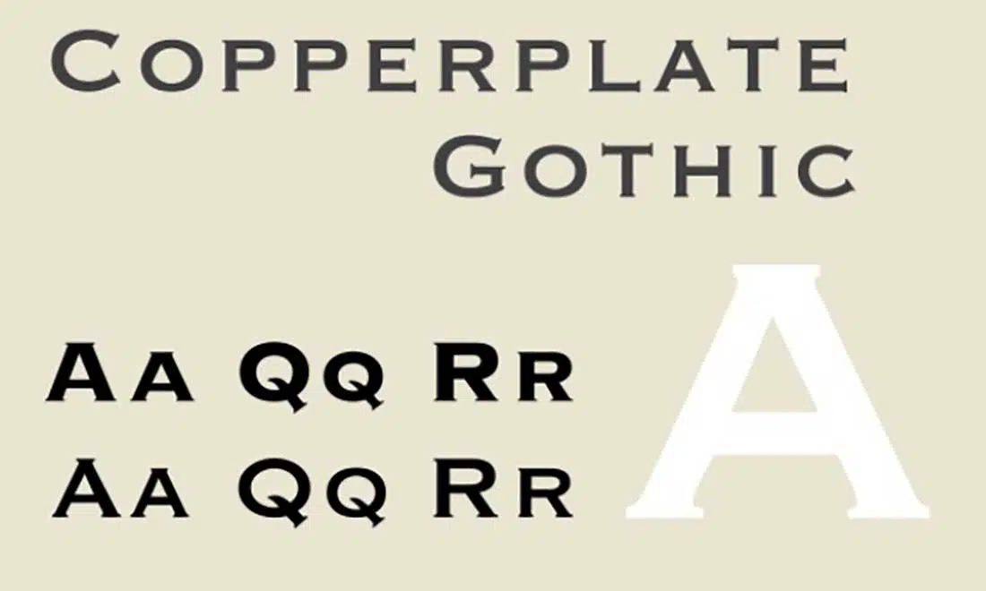 20 Copperplate Gothic Worst Font