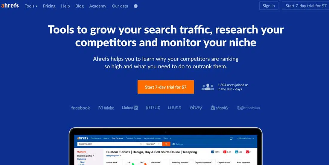 12 Ahrefs Landing Page