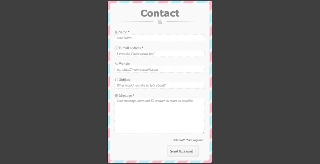 16 CSS3 Contact Form