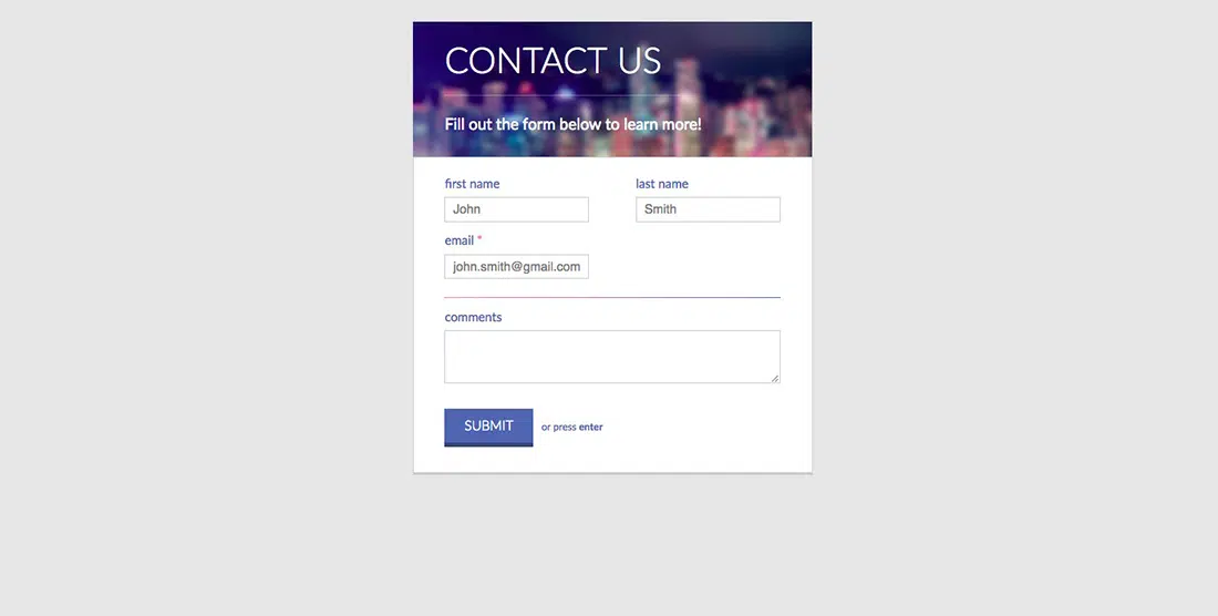 25 Clean Contact Form