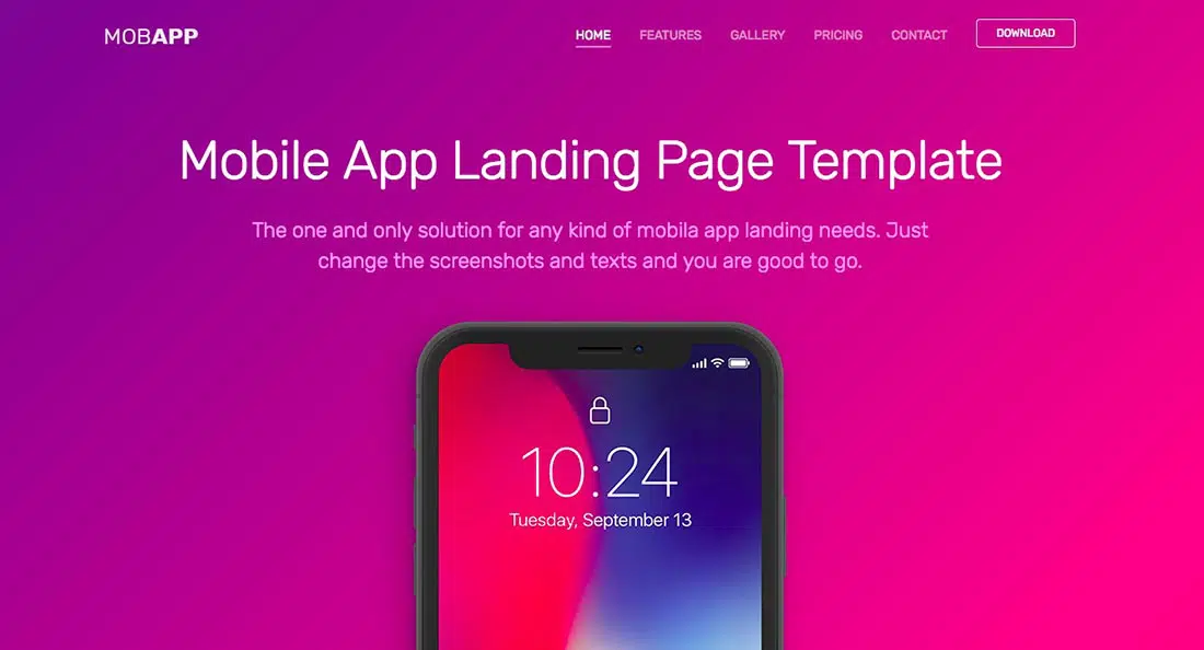 4 MobApp Free Bootstrap Templates