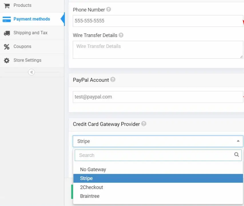 PayPal, wire transfers and other payment gateway integrations