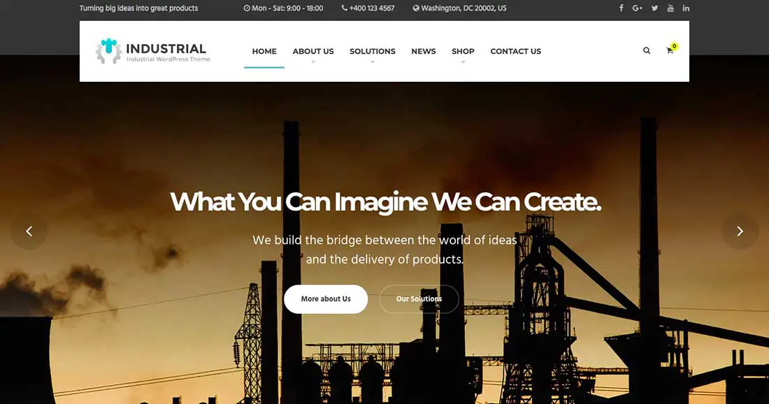 11 Industrial - Business, Industry WordPress Theme
