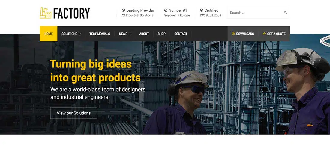 13 Factory - Industrial Business WordPress Theme