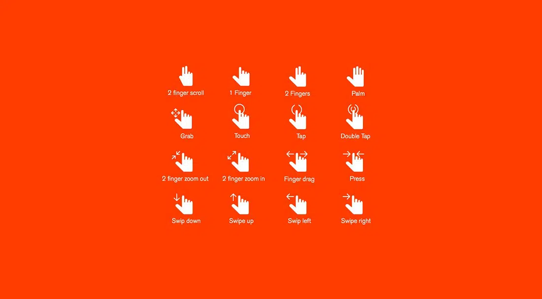 16 16 hand gestures icons