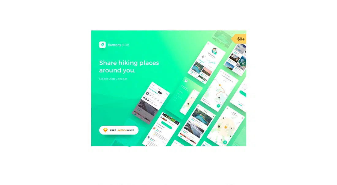 16 Harmony- Sketch UI kit for map-based apps