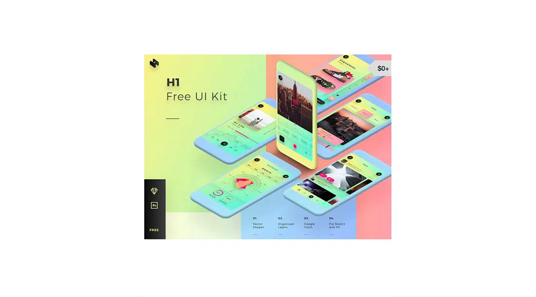 7 H1- A colorful mobile UI kit