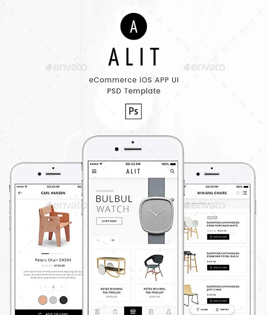 13 Alit - Minimalist eCommerce PSD UI for iOS App