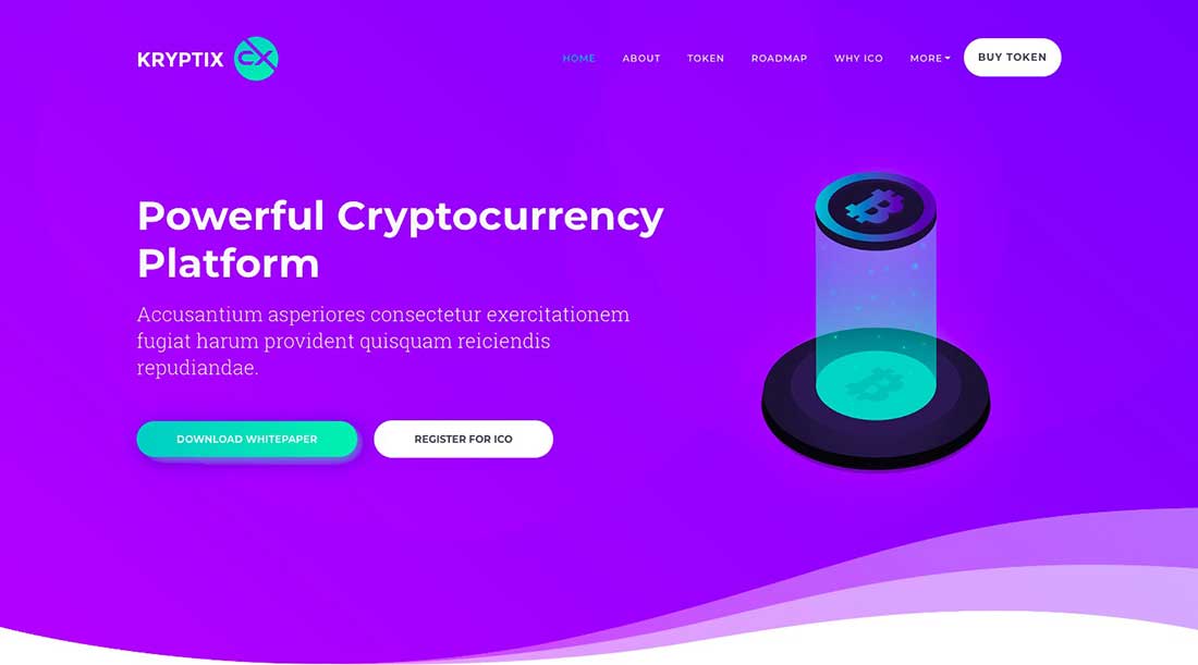 16 Kryptix - Bitcoin & Cryptocurrency Landing Page Theme